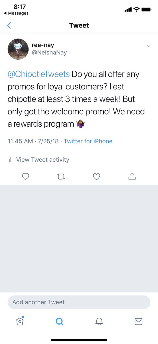 NeishaNay's tweet photo. @ChipotleTweets You’ve made ME the happiest person!  #ChipotleForTheWin #ThankMeLater https://t.co/HynBLdvq9p