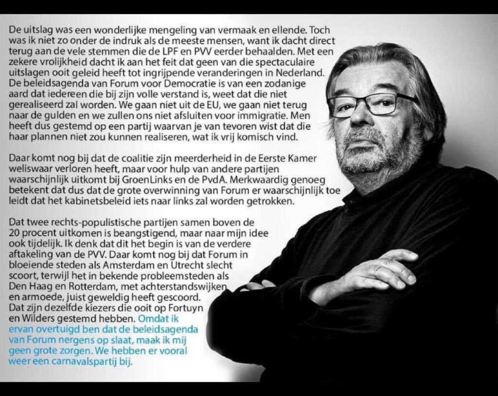 Maarten van Rossem heeft gesproken, hij stelt nooit teleur. ✌️