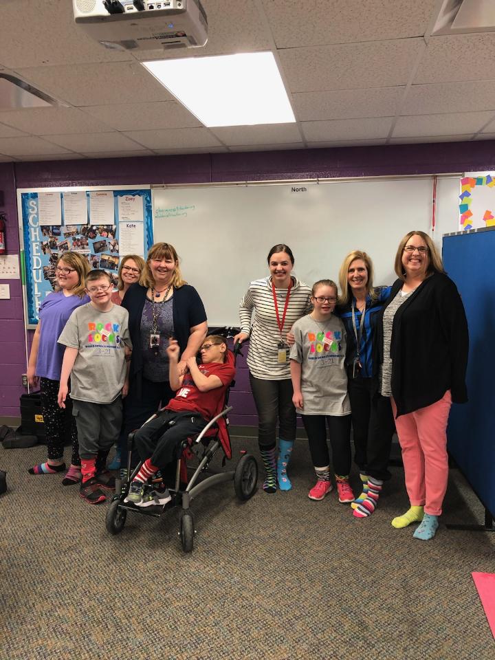 Rocking our socks for World Down Syndrome Day!!! 😍 #aurorahuskies