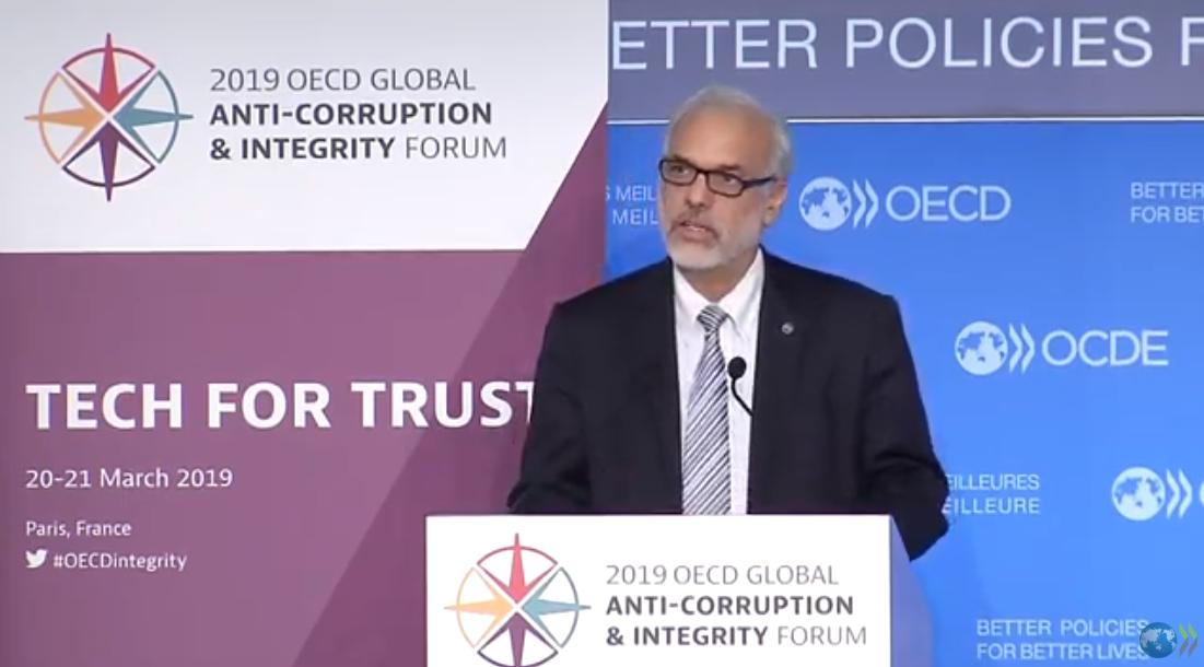 OECDgov's tweet image. #TechForTrust: &quot;new tech can only support the pursuit of integrity if we ensure a robust regulatory framework, and integrate the values of fairness &amp;amp; transparency into their development&quot;, Marcos Bonturi, OECD #OECDintegrity