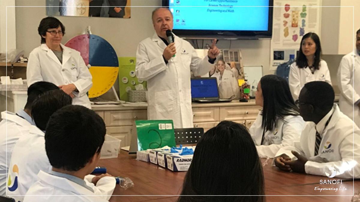 SanofiUS's tweet photo. As part of our commitment to the communities where we operate, and to encourage students to pursue careers in #STEM fields, we are thrilled to partner with @students2scienc to bring hands-on learning experiences to students in the New Jersey area. #ScienceIsOurPassion https://t.co/nOjfLLOD22