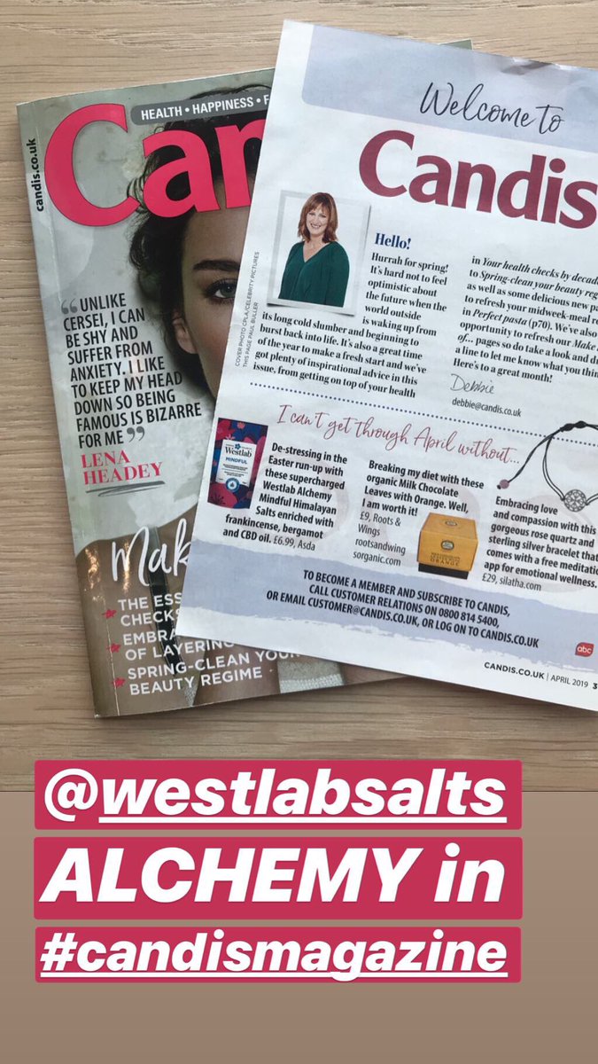 spaprcompany's tweet image. Nice to see @candiseditor can’t get through the month without @westlabsalts 🙌🏼 Who’s tried the new #Alchemy range? #Westlab