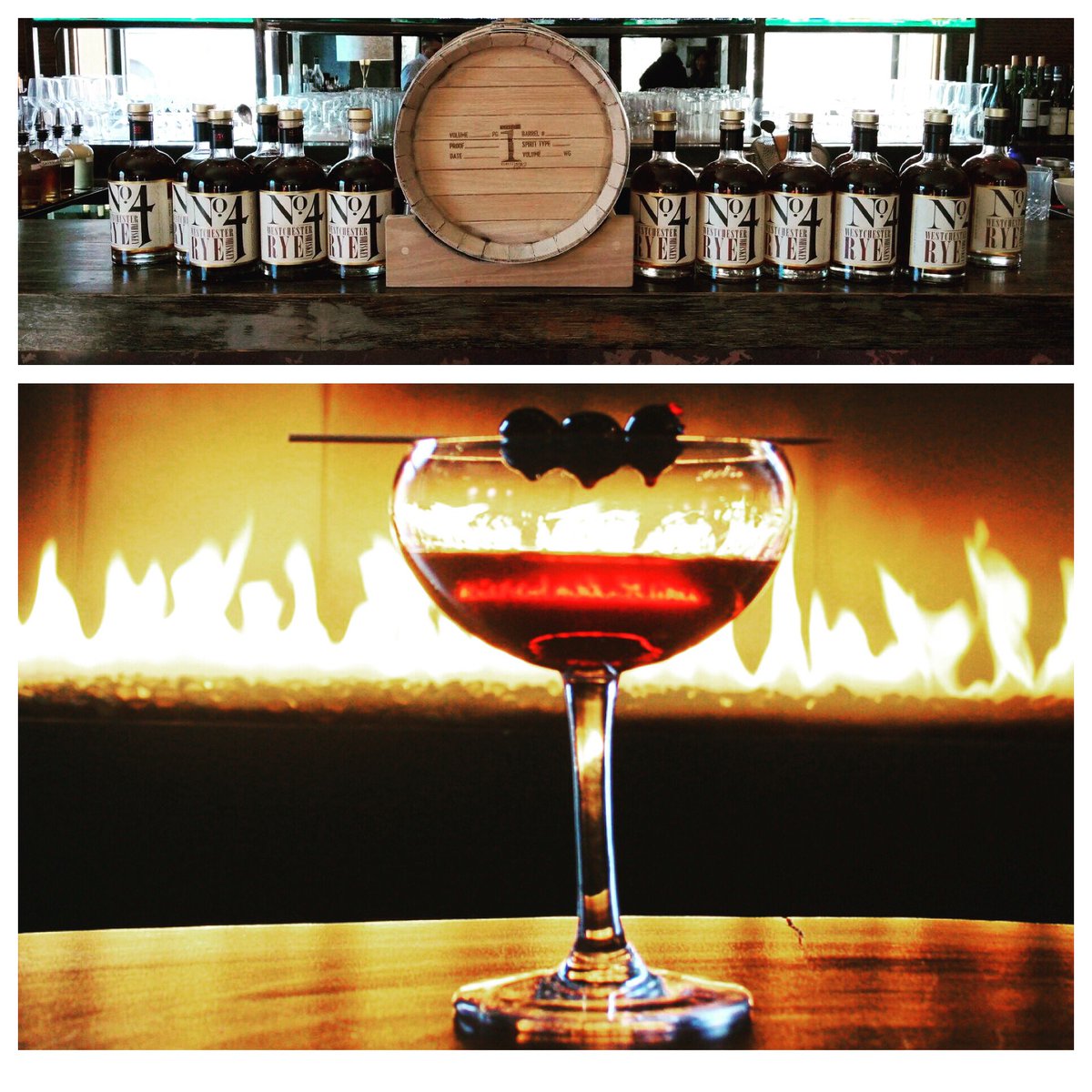 STODistillery's tweet photo. Recently seen at the Roundhouse in Beacon, NY. Their most popular cocktail- a barrel aged Manhattan made with our No. 4 Rye whiskey.  Pop in and give it a try. 
#beacon #beaconny #whiskey #whiskeylover #craftspirits #craftwhiskey #craftcocktails #manhattan #westchesterdistillery https://t.co/ExghVeG6Hl