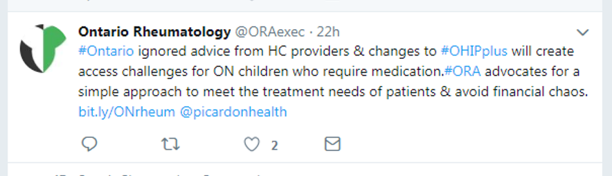 rheumdoctor's tweet photo. .@ONThealth's upcoming changes to #OHIPplus will affect #medication access for our #rheum friends in #Ontario https://t.co/LbZWADTFQ8 #OHIP #CareNotCuts #onpoli #ONhealth #ORA https://t.co/xfIOwruCV5