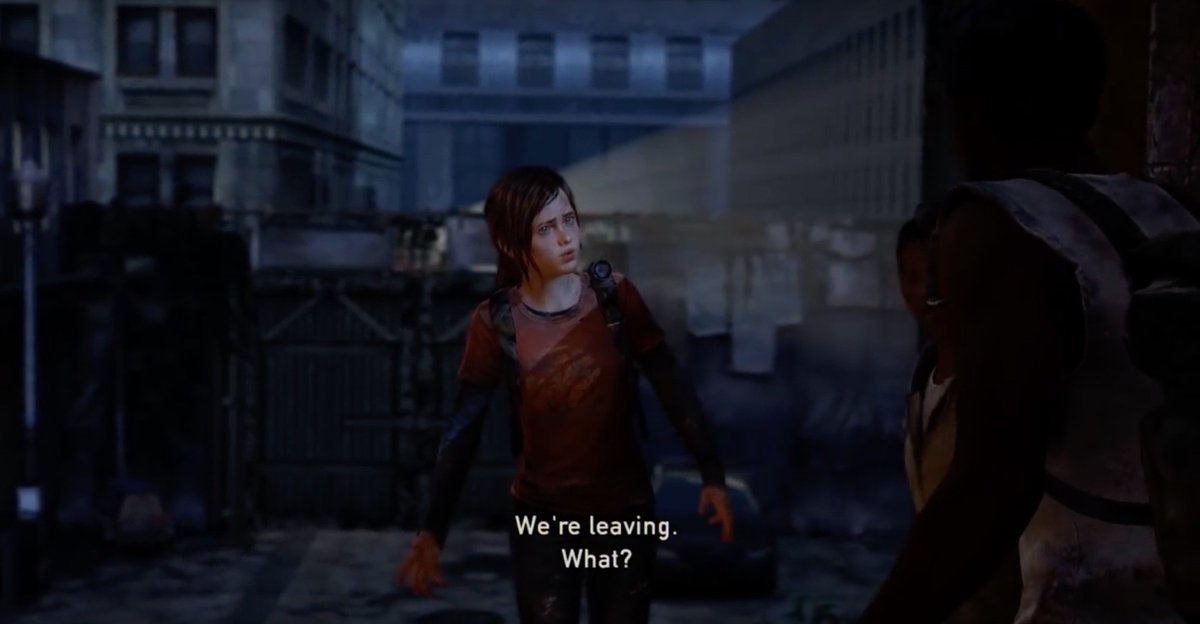 ms24_TLOU's tweet photo. Appending to our discussion about racial stereotypes in media, it’s very striking that basically the first black people we encounter in the game so far betray Ellie and Joel at their first chance. Was this intentionally meant to be cynical or not? #PlayingWithTheEnd19 https://t.co/NRTtSQ1tfD