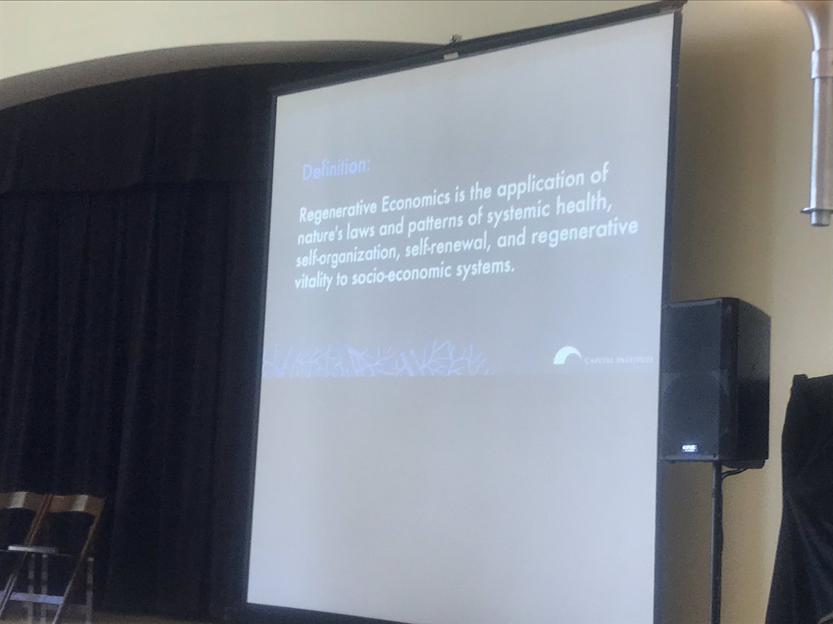 sandramp's tweet photo. Fascinating presentation on regenerative economics by John Fullerton #regenfriends @ReGenFriends
Moving from degenerative era to regenerative ✨🙌🏼 https://t.co/A2oiFn5O3p