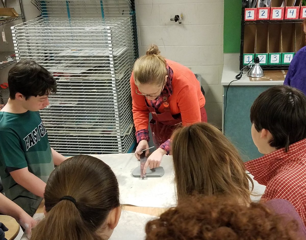 Students <a href="/eastcarymiddle/">East Cary Magnet Middle School</a> look on as Mrs. Arnstein demonstrates and talks them through the process of measuring as well as cutting a perfectly squared tile. <a href="/shandua_ellis/">Shandua Ellis</a>
<a href="/Ndavis615/">Dr. Nikia Davis</a>
<a href="/EastCaryMedia/">East Cary Media</a>
<a href="/mlopez8science/">Melissa Lopez</a> <a href="/mrs_arnstein/">Lucas Visual Art</a> @teachtomentor