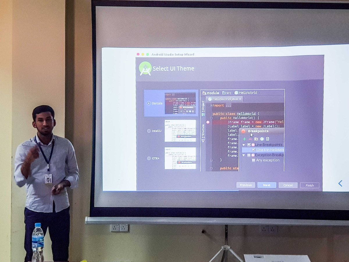 ColabNU's tweet photo. Presentation on "Android Application Development with Android Studio" by Mehmood Munir in COLAB https://t.co/KdJcj81ffB