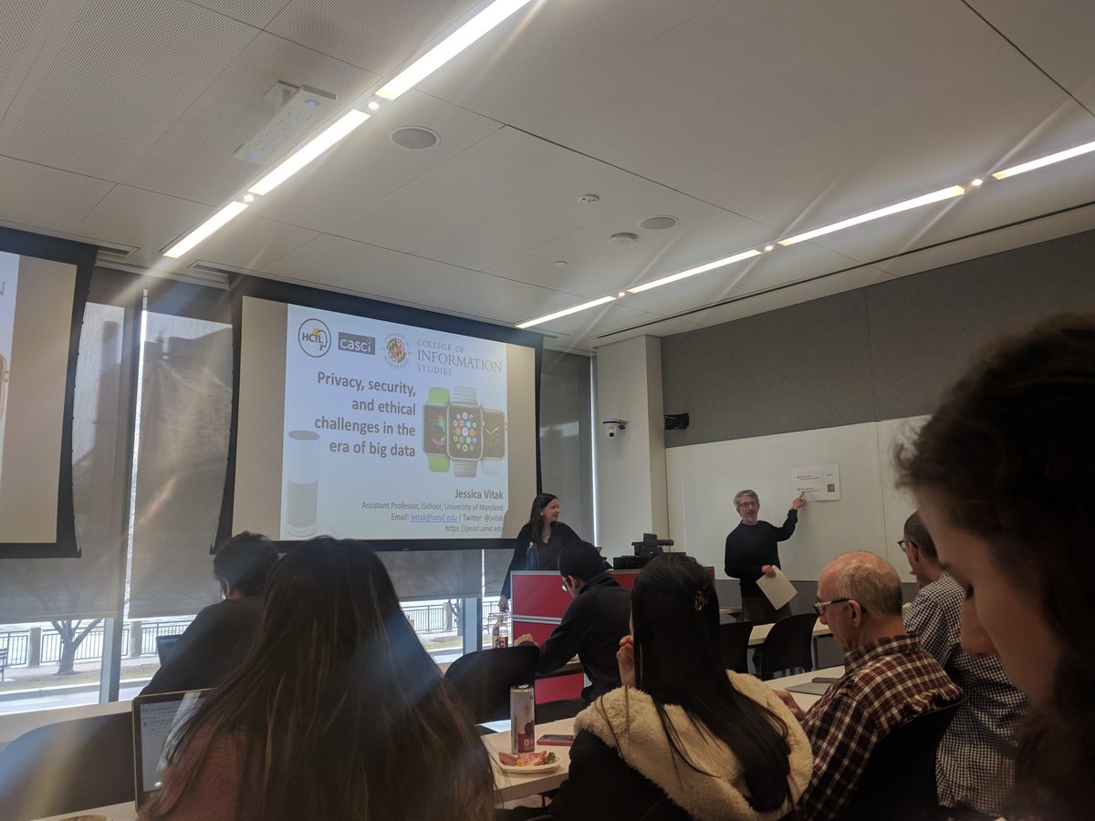 CameronIMine's tweet photo. Very excited to hear @jvitak give a talk on Privacy, Security, and Ethical challenges in big data for the @dlicornelltech seminar series! https://t.co/wlpeflH36x