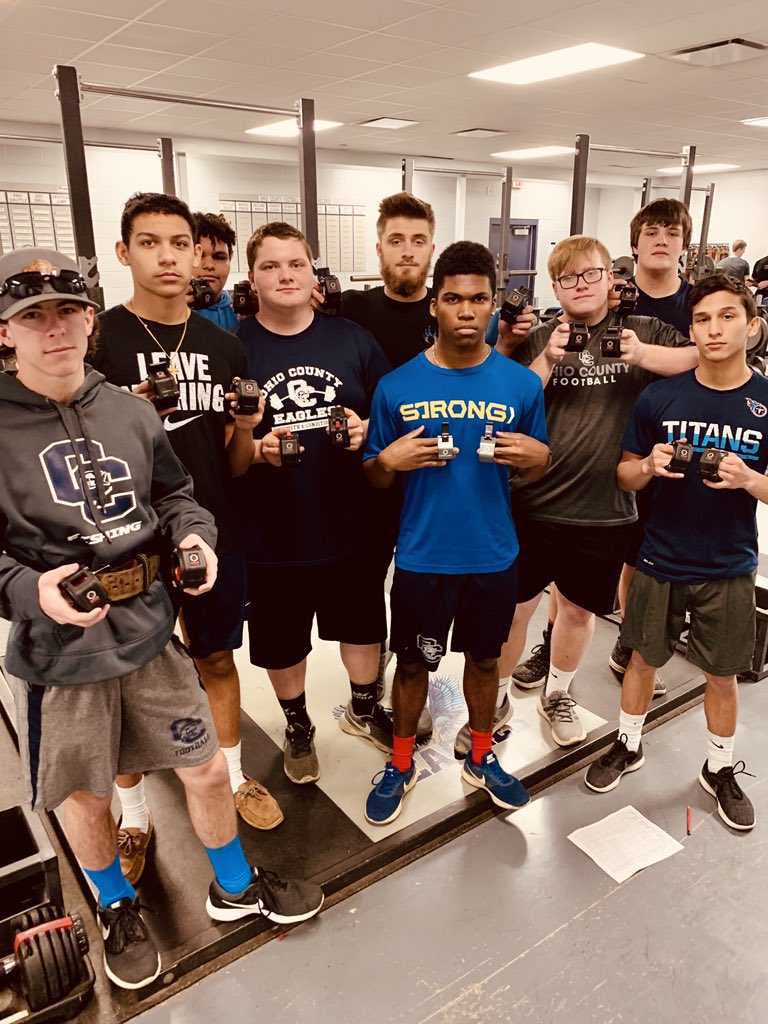 D_Marc11's tweet photo. Big thanks to my guy @BenquilPierre and @lockjawcollars for the new additions to our weight room! Ohio Co Football greatly appreciates it and will be putting these bad boys to the test ASAP 💪😈 #OC🦅Football #LockJawCollars #BeatCatholic https://t.co/AttDsatAka