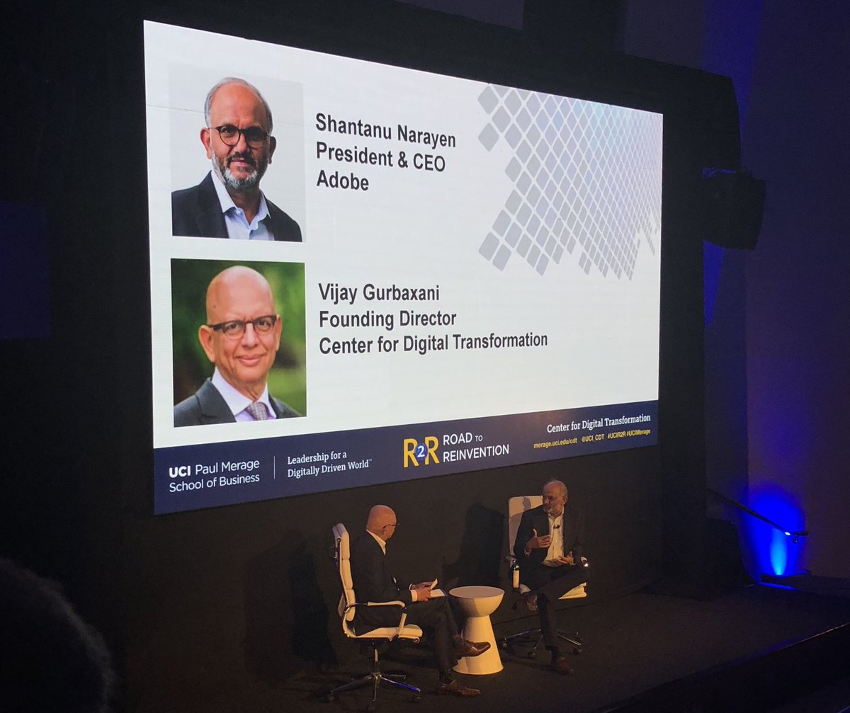 dcaiazza's tweet image. Listening to an interview with Adobe’s Shantanu Narayan - great guy, company, and products. #UCIR2R #UCICDT