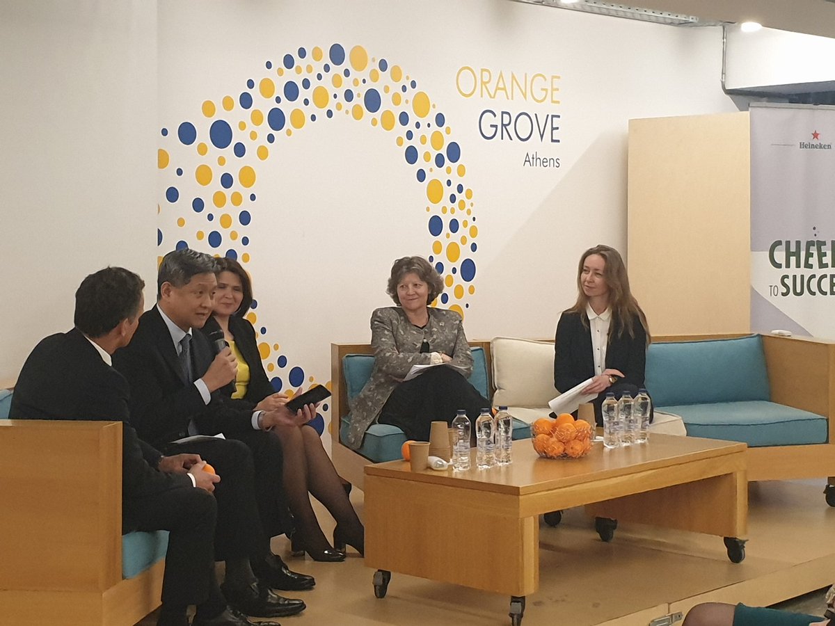 OrangeGroveGr's tweet photo. The open discussion "Digital Policy for Better Lives" just started!
Now the opening remarks from the 4 organizing embassies:
@SK_in_Greece , @CanadaGreece , Republic of Korea &amp; @NLinGreece https://t.co/138OFIICYu