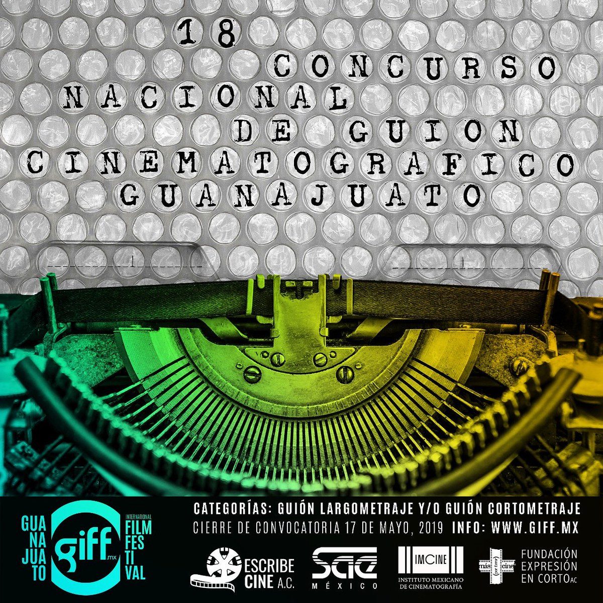 giffmx's tweet photo. #GIFF2019 abre la convocatoria para el Concurso Nacional de Guión. ¡No te quedes fuera! 

Consulta las bases: https://t.co/SpwewI9Tcn https://t.co/3bDHGtNEaf