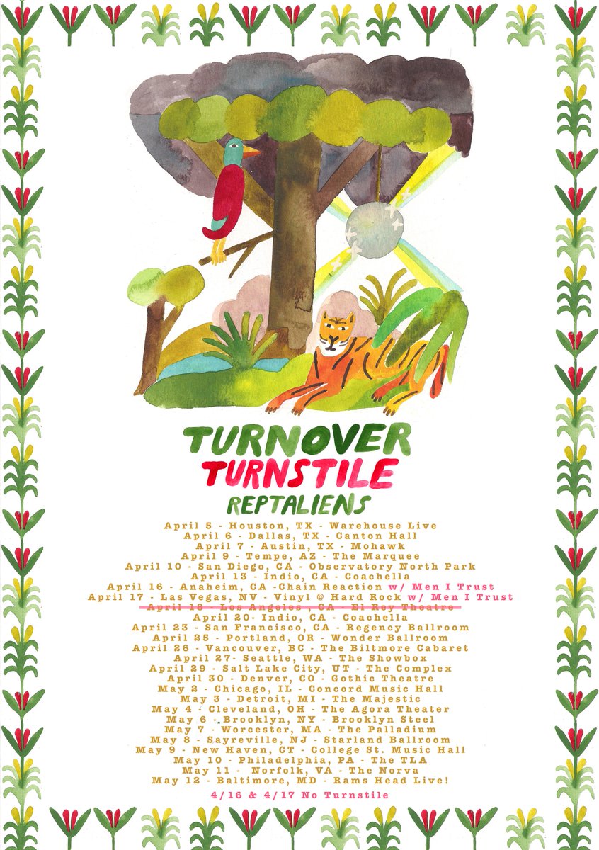 rfcrecords's tweet photo. 🚨 CONTEST TIME 🚨

RT this tweet for a chance to win 2 tickets to any date on the upcoming @turnoverva, @TURNSTILEHC, &amp; @reptaliensband tour as well as a copy of 'Good Nature' and 'Peripheral Vision' on vinyl 🍃☀️🐯🌿

https://t.co/wW1une8XqZ https://t.co/4Hl2Zc3uNf
