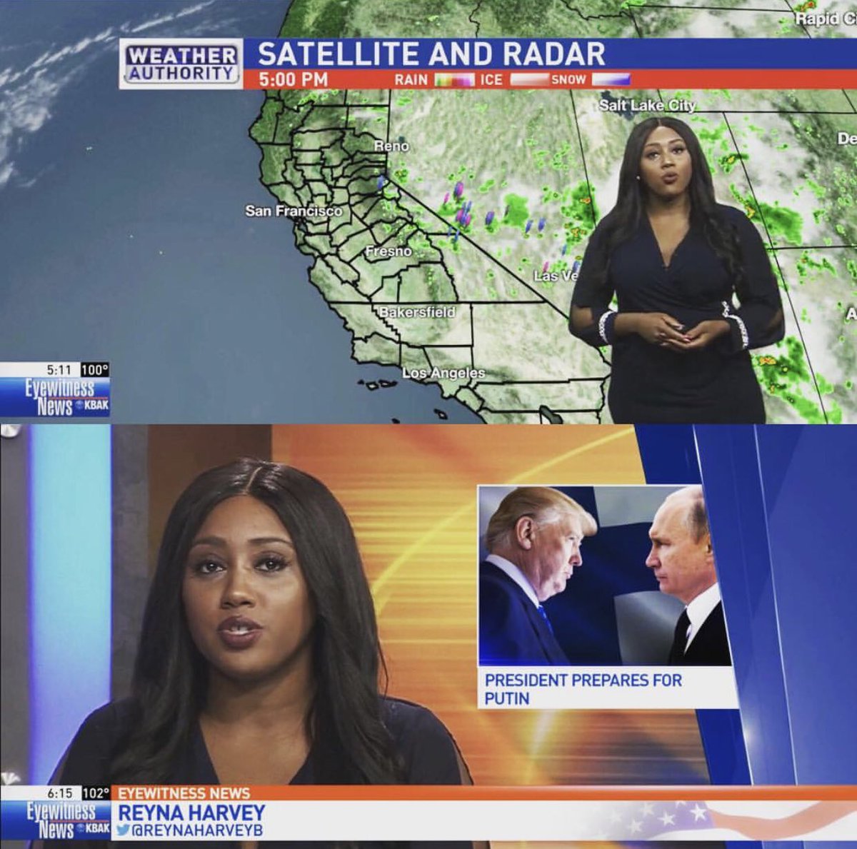 ReynaHarveyB's tweet photo. #TBT who knew filling in one weekend would make this weather anchoring an every week thing! ☀️⛈🌈🌪#alwaystrynewthings https://t.co/LMj2NePAml