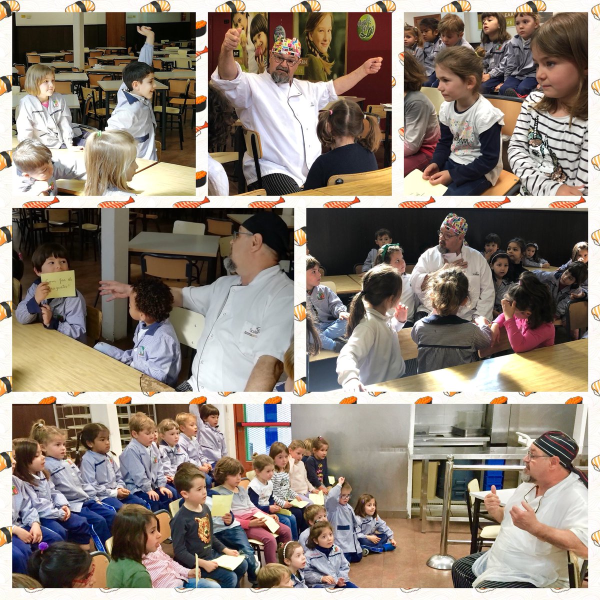EINF: els alumnes de P4 i P5 ens hem preparat moltes preguntes per fer-li a l’Enric el nostre cuiner!!! Ens ha explicat com és el dia a dia d’un cuiner, com prepara els nostres plats preferits, quins menjars li agraden, com es va fer cuiner... un munt de coses!! @colsantmiquel