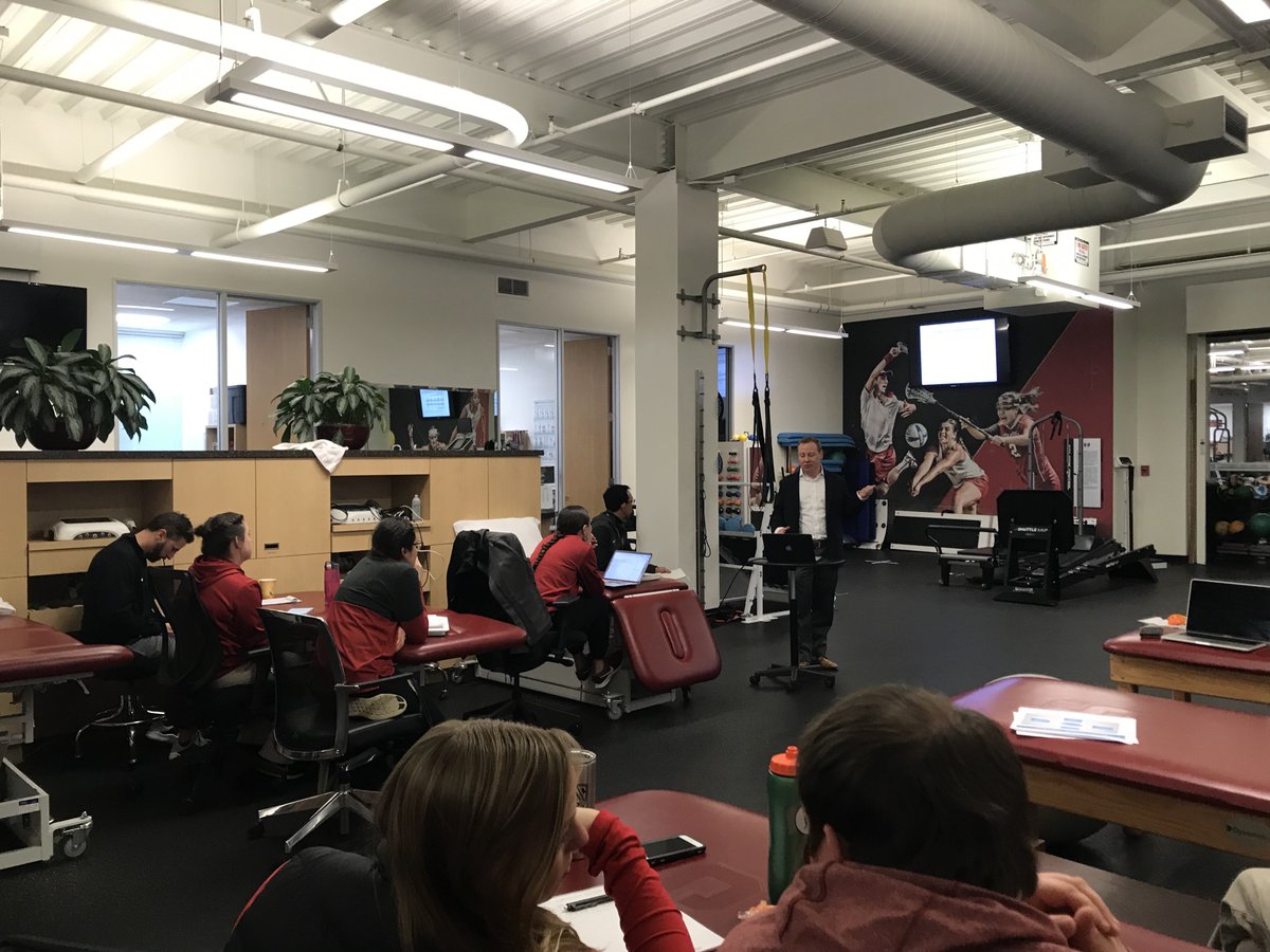 SU_SportsMed's tweet photo. #TBT to when Dr. Scott Kutscher came and spoke to us about Sleep and the Athletic Performance. 🤓🌲💤 #GoCard #CEU #NATM #sleepimportance https://t.co/a44ZOj1YJw