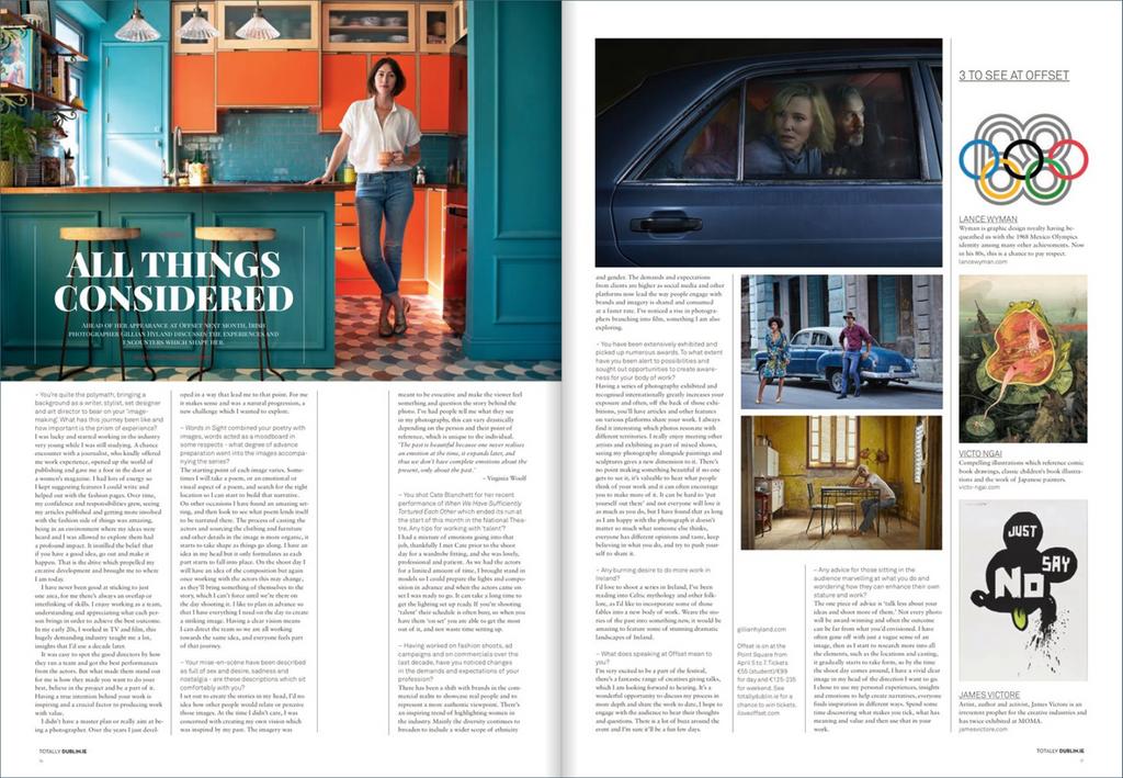 Great to see the article out in Totally Dublin Magazine discussing my photography and Offset Festival Dublin, there's still time to get tickets and come along to my talk April 6th @ 11am

Read article here - bit.ly/2ULkqxS
Offset info here - iloveoffset.com