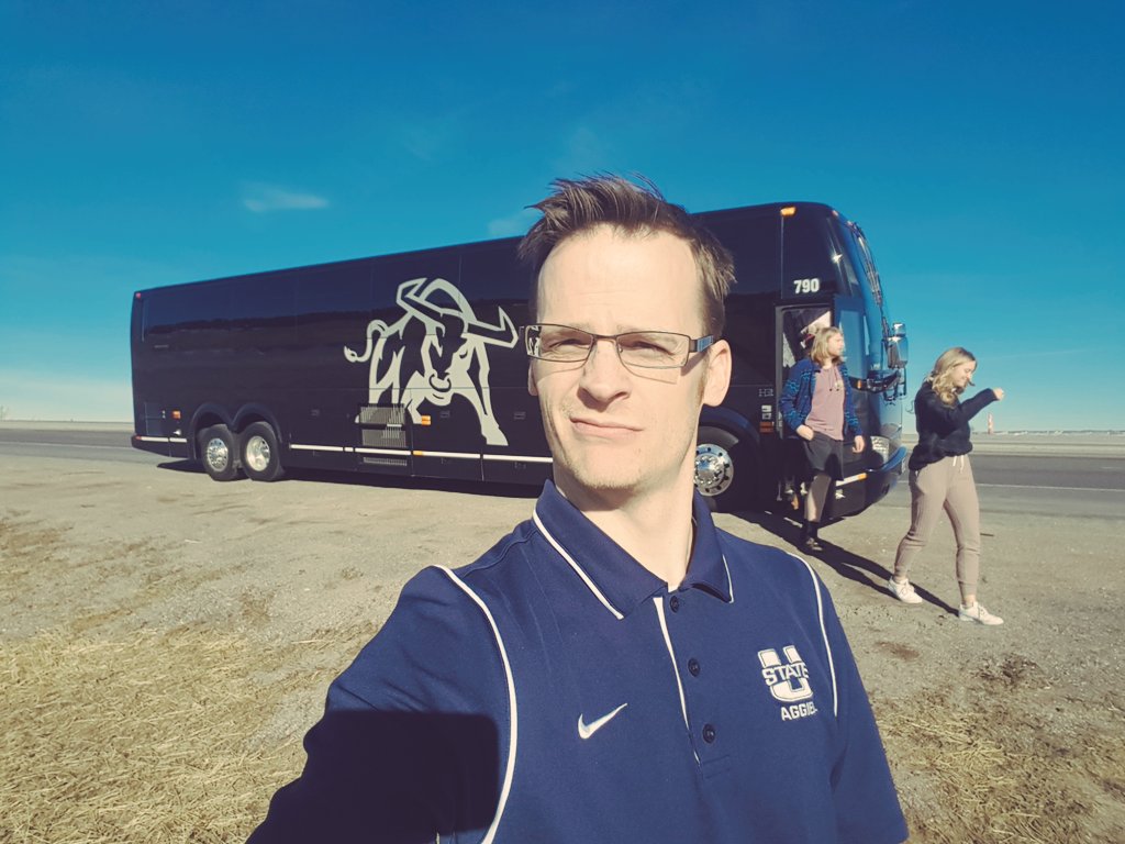 skippyn8's tweet photo. We are coming for you Ohio... see you in about 1,231 miles. 
#AggiesAllTheWay #MarchMadness #usubrackets #spectrumonwheels #LoCo https://t.co/ROpgFd2nZu