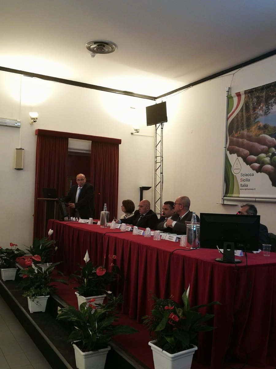 Copagri's tweet photo. In corso a #Sciacca (AG) convegno OP #Agrisana sul tema “Strategie di #filiera per la valorizzazione dell’ #olio di qualità”, con assessore #Bandiera, #Sicolo e #Canino (#ItaliaOlivicola), #Mascellino (#Copagri #Sicilia), #Indelicato (#Agrisana) e #Ghisoni (Oleificio #Zucchi) https://t.co/Es4rg6mNi8