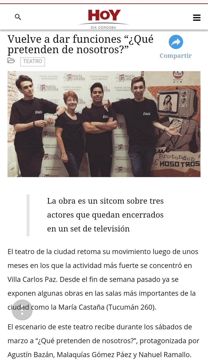 3SonMultitud_'s tweet photo. Quedan sólo 2 funciones de ⭐¿QUÉ PRETENDEN DE NOSOTROS?⭐
Y así aparecemos en la #PRENSA 

Abrimos hilo con las notas ❤ https://t.co/oXe83oJhXP