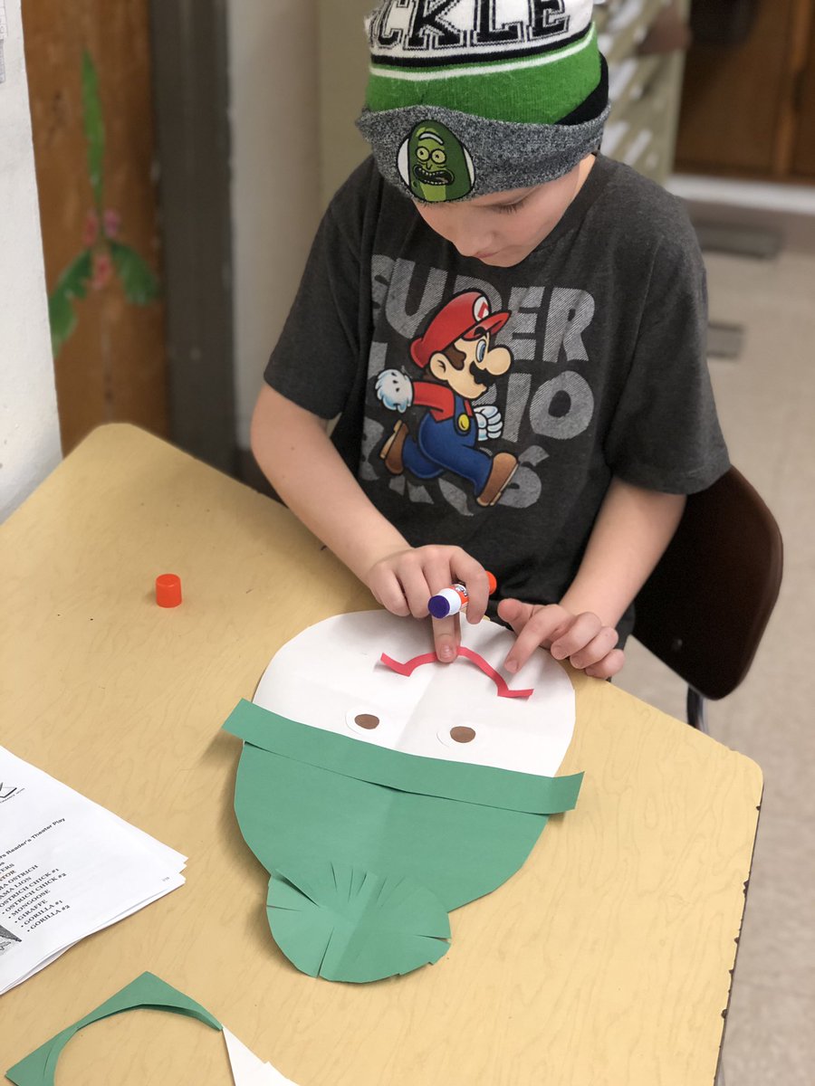 Making masks for our reader’s theatre. #imagination #buddingactors