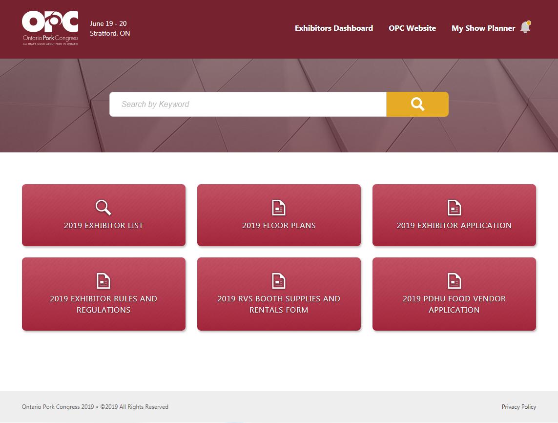 2019 OPC Exhibitors List and Floor Plans are available online at porkcongress.on.ca/exhibitors in our recently launched Map Your Show online portal. 

We are still accepting Exhibitor Applications for the 2019 #OPC on June 19-20 in #StratfordON but space is filling up fast!