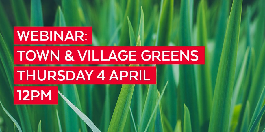 Property_HJ's tweet photo. Do you want to find out more about the issue of #TownandVillageGreen applications? @RPhillips_HJ and Rebecca Rees address this and key industry issues in their upcoming #webinar. Register now https://t.co/Og0B5kYu3z.
#PropLit #planning https://t.co/ZkT2SHPnzH