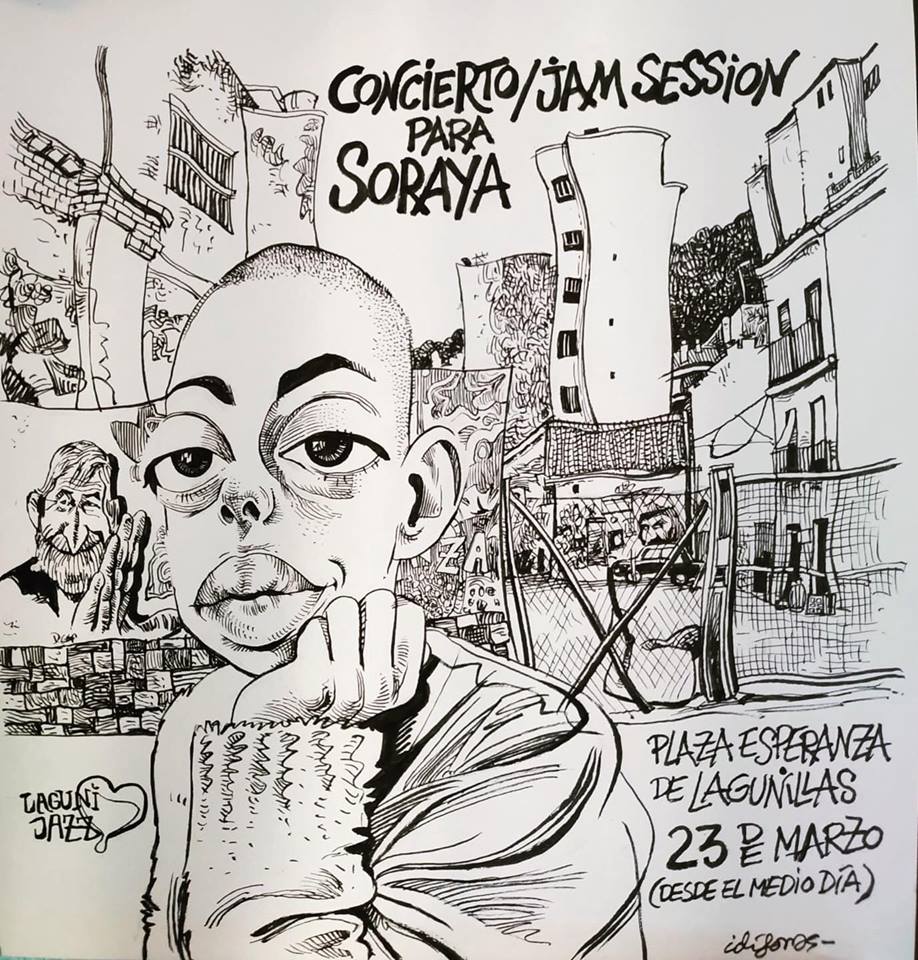 SaveSoraya's tweet photo. Viñeta de Ángel Idígoras para @DiarioSUR, con motivo del #Lagunijazz que dedica esta edición a #savesoraya. Desde aquí queremos agradecer a la organización el apoyo a la causa! Nos vemos el sábado en la Plaza de la esperanza! ❣️
Un millon de gracias 🙌🏼 https://t.co/RfR5MB5hXf