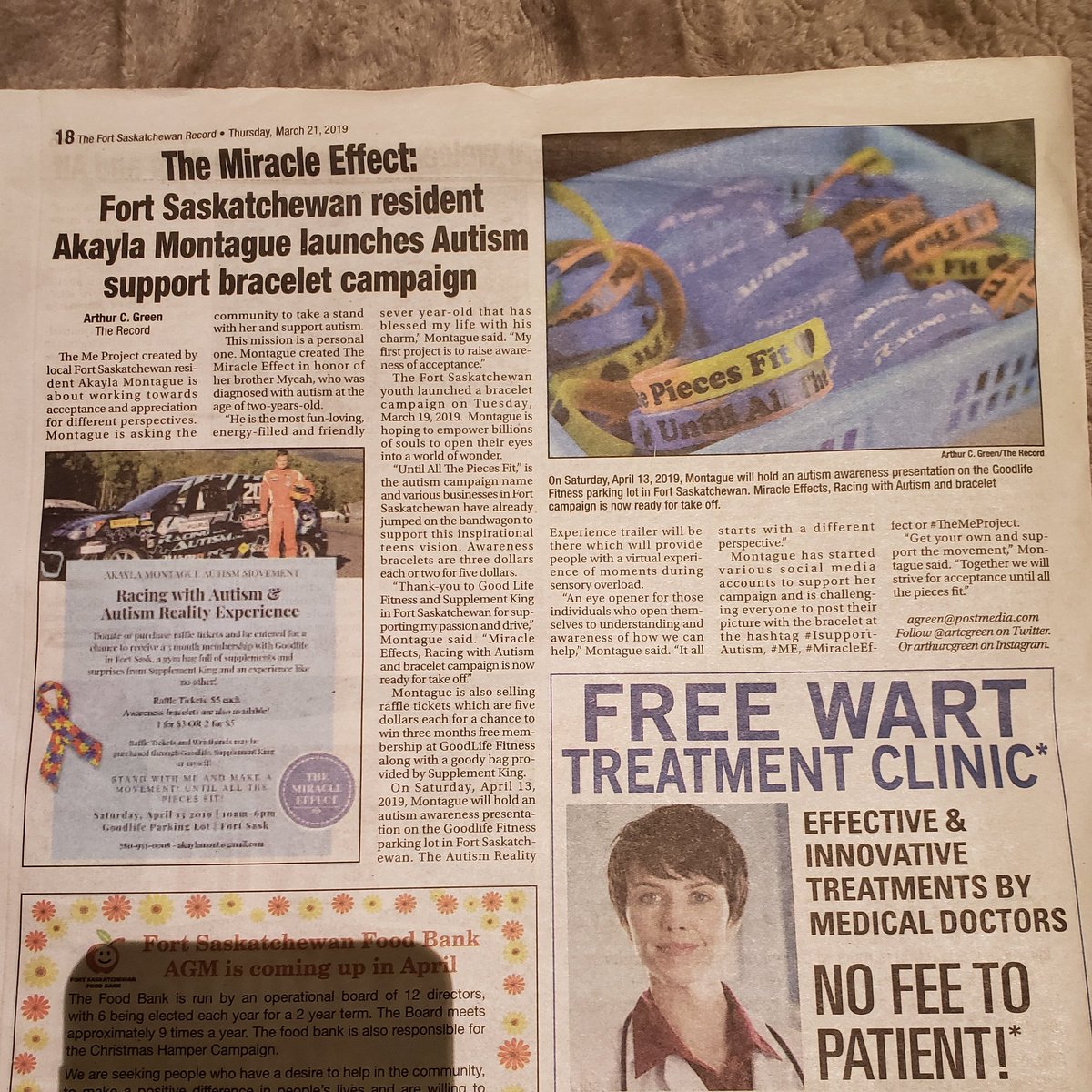Miracle_Effect's tweet photo. Check it out in the @FortSaskRecord !! Thank you @artcgreen again for your support and sharing my story!! We will make a movement ! ๐งฉโค#IsupportAutism #ME #MiracleEffect #TheMeProject https://t.co/86we32wLlG