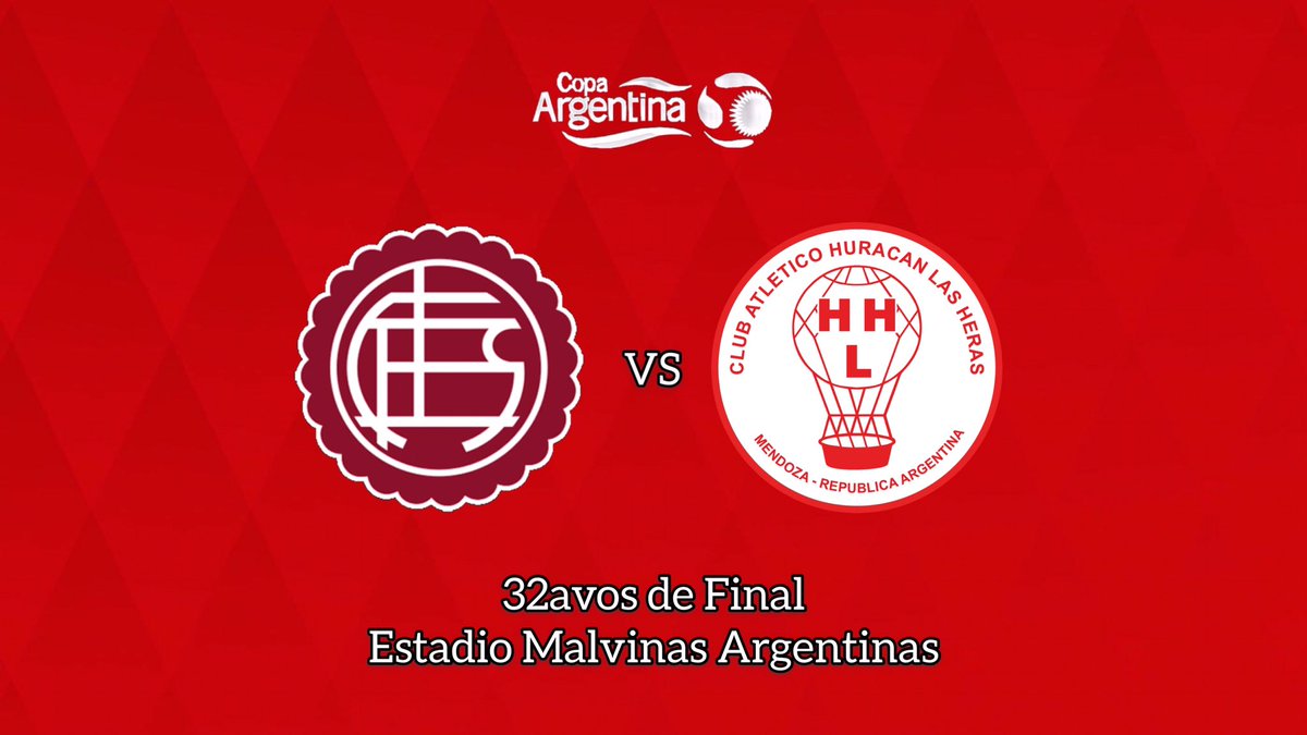 #CopaArgentina
#Lanús vs #HuracánLH
Desde las 20:10 hs, el Globo se mide ante el Granate en el Estadio Malvinas Argentinas por los 32avos de final. Seguilo por <a href="/ArgentinaFCOK/">Argentina FC</a>