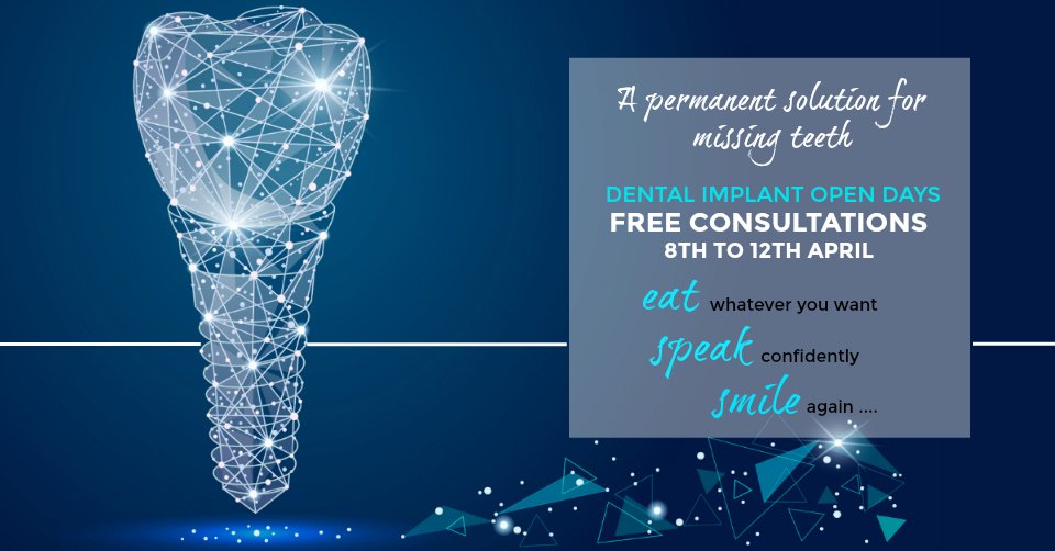 Come and talk to our implantologist about your missing teeth and find out how we can restore any gaps with implant retained teeth. On the day discounts available.