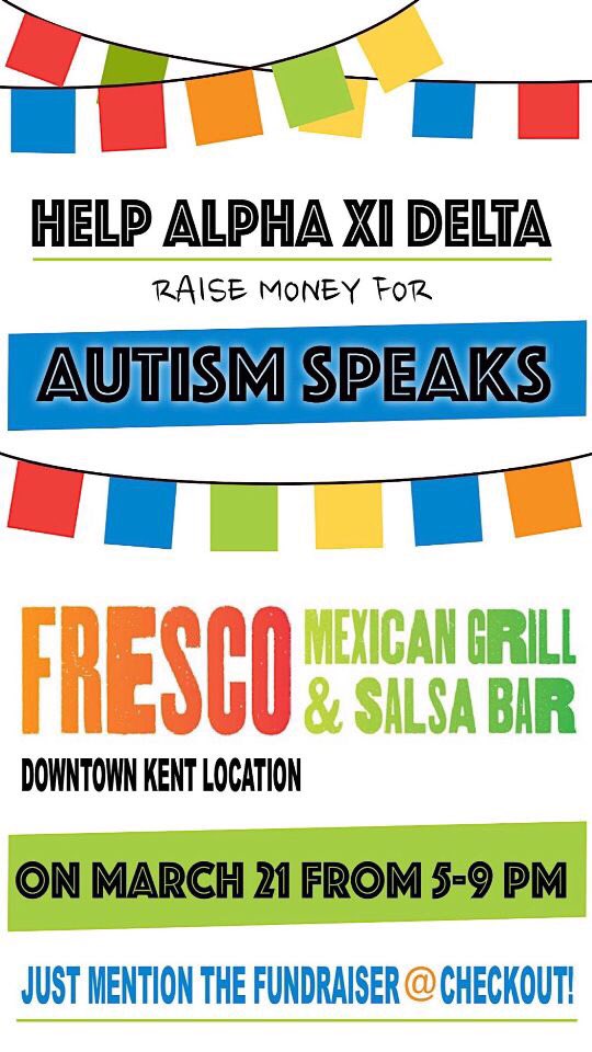 Everyone head over to Fresco between 5-9 tonight for some yummy tacos!!! Help support Autism Speaks!!!! Just mention the fundraiser when you check out! Can’t wait to see you all there! 🌮