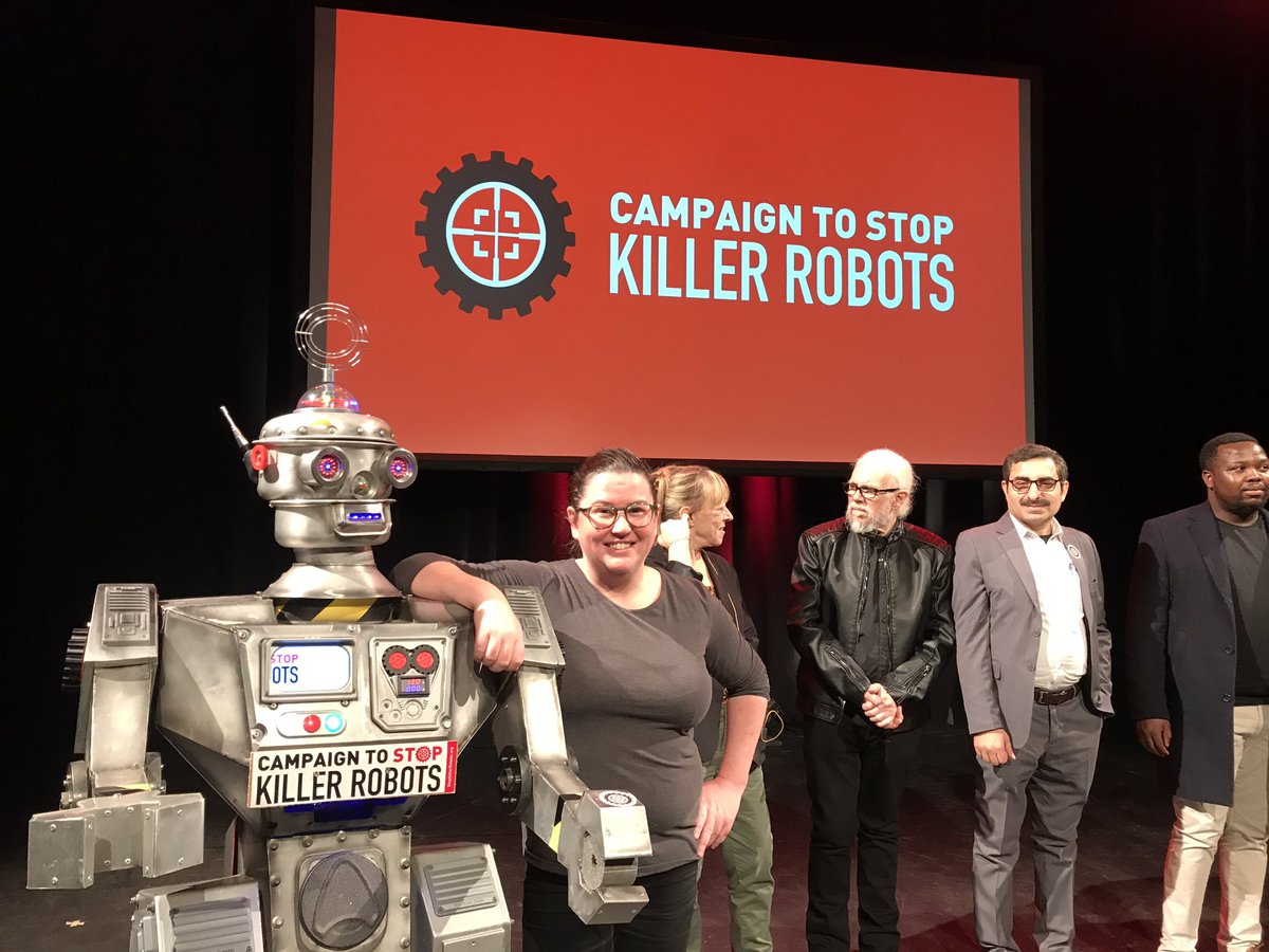 marywareham's tweet image. Apologies for the livestream issues from the Campaign to Stop Killer Robots event in #Berlin tonite. We have started &amp;amp; will upload the recording ASAP. 🖐☠️🤖🇩🇪 #KillerRobotsGer