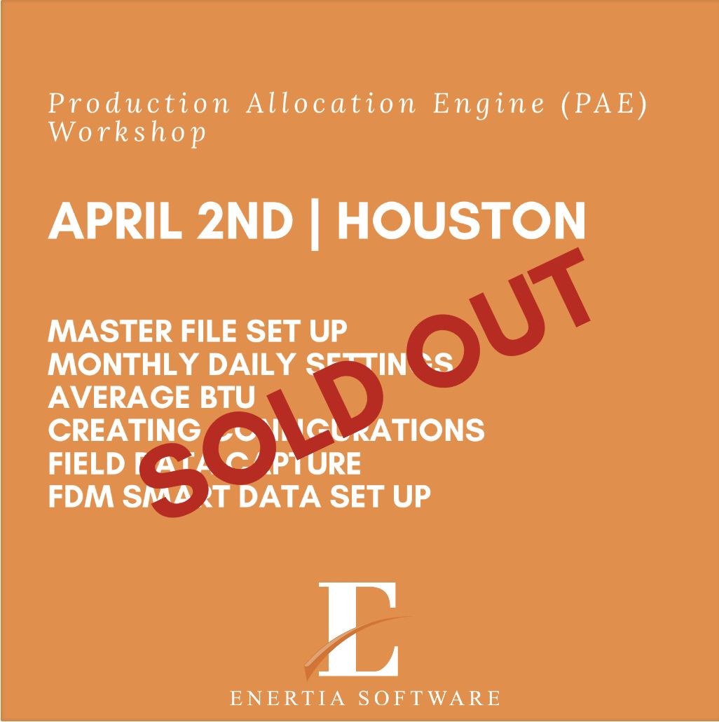 EnertiaSoftware's tweet photo. Our #Houston Production Allocation Engine workshop is full! ๐ If you are still interested in registering please contact us via DM or contact your PM as a waiting list has begun! #ProductionWinning #TeamEnertia #ProductionAllocationEngine https://t.co/TlUQLOcvzv