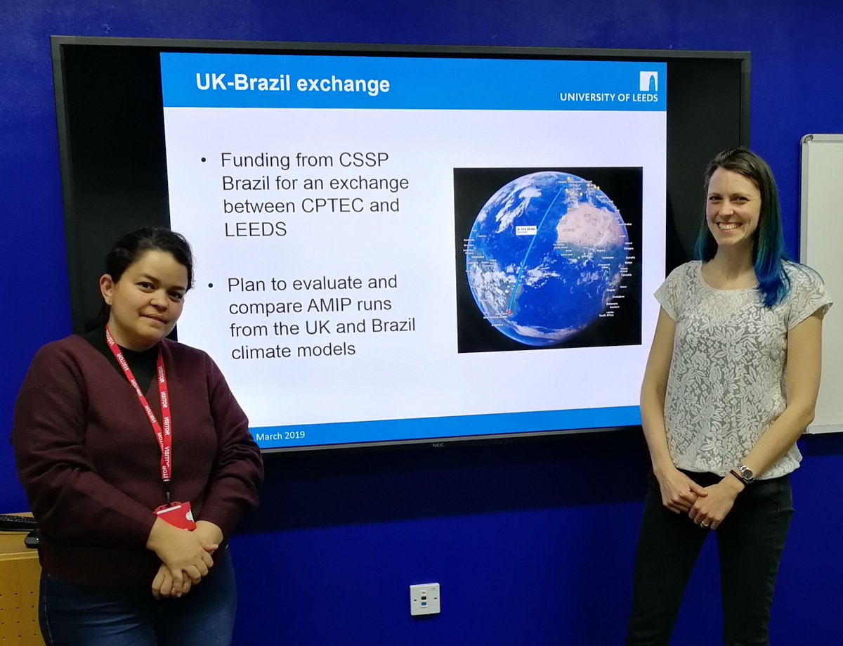 karinaewilliams's tweet image. Really great to have Dayana Castilho and @JessTreeBaker visiting this week! #CSSPBrazil @MetOffice_Sci @MetOfficeww @inpe_cptec @UniversityLeeds @NewtonFund