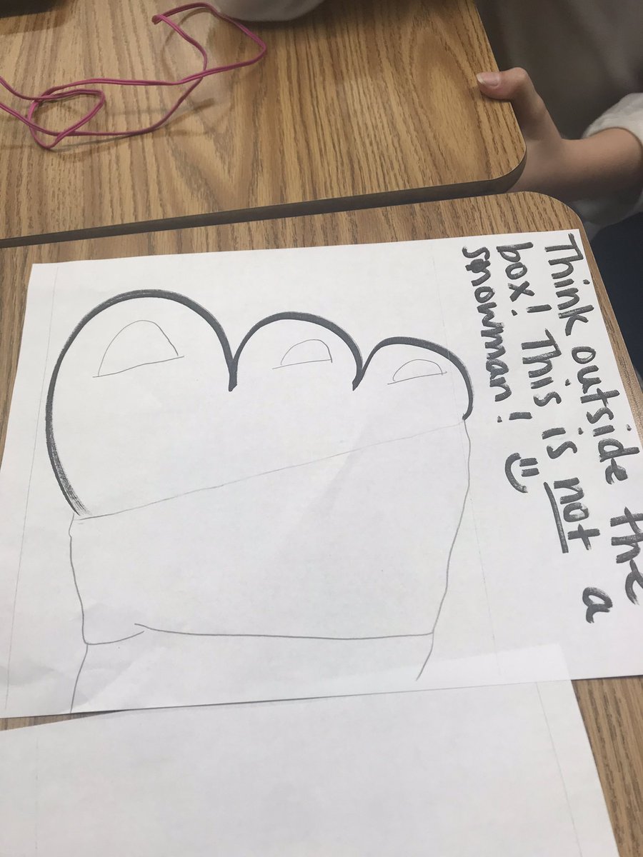 kendra_randolph's tweet photo. Today’s morning meeting was “Think Outside the Box Thursday”! For morning message, students had to complete the drawing, but it was NOT a snowman. 😁 @I_Perez_Espanol @AlantonAstros @AES_SCounselor https://t.co/FtqMrZr9Ew