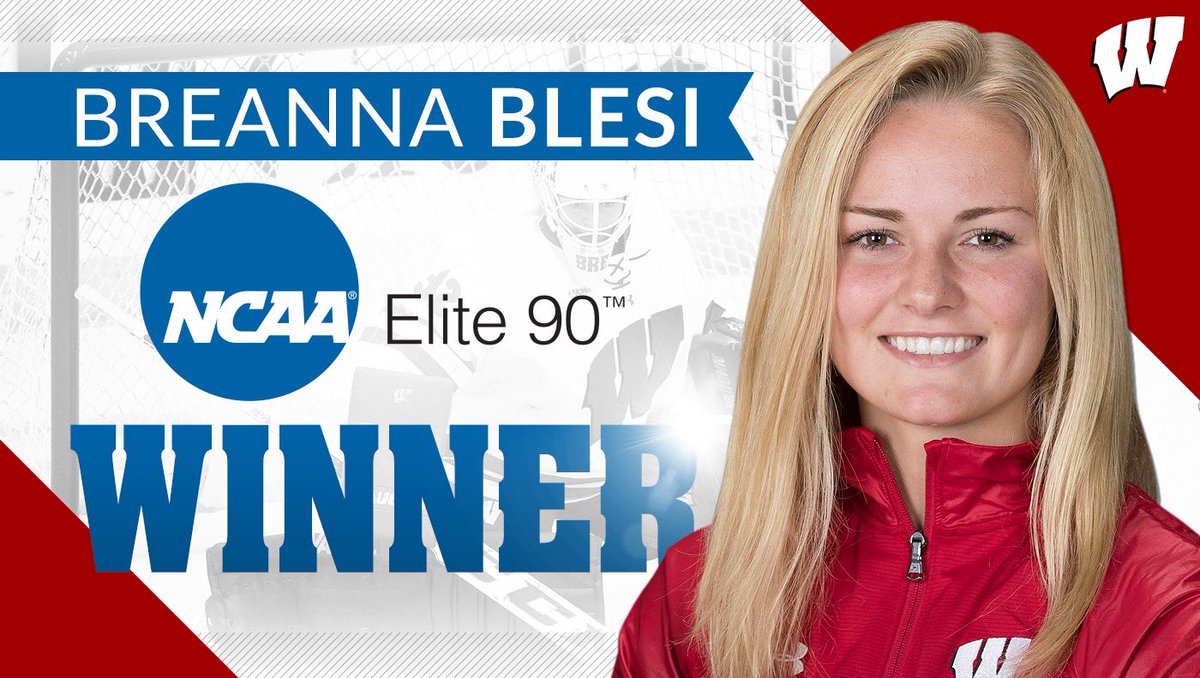 BadgerWHockey's tweet photo. The #Badgers are opening the Frozen Four with some hardware!

Congrats to @BlesiBreanna on winning this year’s @NCAA Elite 90 Award! https://t.co/a3M03Aiiuw