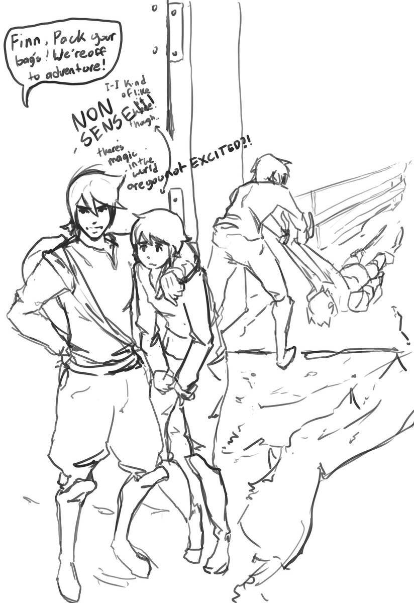 We're off to ADVENTURE
in a tabletop game of course
i mean Anima beyond fantasy tabletop my character's strength in my drawing is embellish he's probably just hella toned cuz of high dexterity and agility, my strength is only slightly above average
he's got robot arms tho