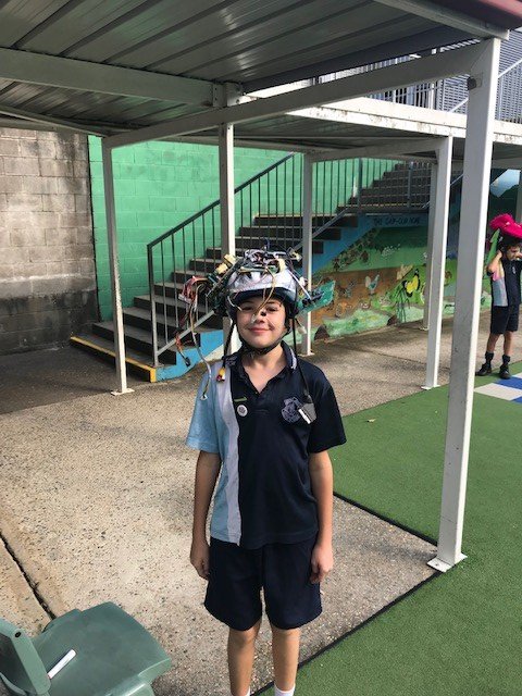 CycleStyle's tweet image. Those are creative helmets! RT @PayneRoad_SS: National Ride2School Day - Bling your helmet. paf.org.au/ride-or-walk-t…