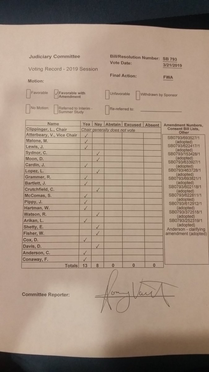 SASYOUTHNYC's tweet photo. JUD Committee vote. It moves to the Senate now. Jazz Lewis and Sandy Bartlett were unexpected yes votes @melissa_shober https://t.co/uU0ACZWvJl