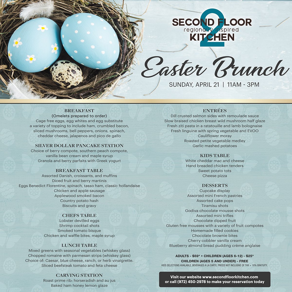 We're preparing to have another a terrific Easter Brunch Buffet! In addition to the delicious food, we will have Easter Egg Hunts and pictures with the Easter Bunny! Call (972) 450-2978 to make your reservation today. bit.ly/2HwtSm1 #Easter #Brunch