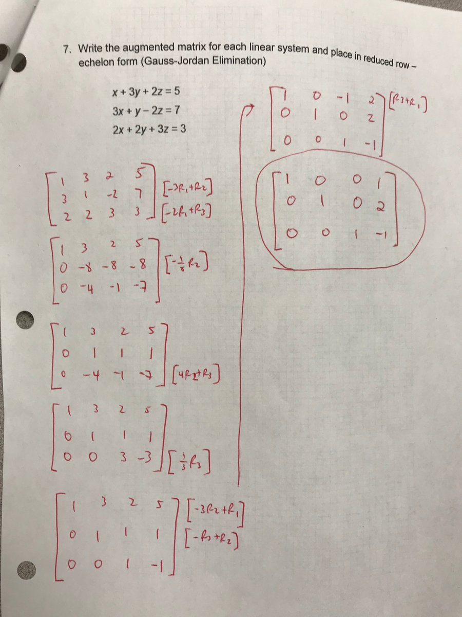 BidartMr's tweet photo. Matrices Quiz tomorrow.  Here is the review key! https://t.co/KchgNgG38f