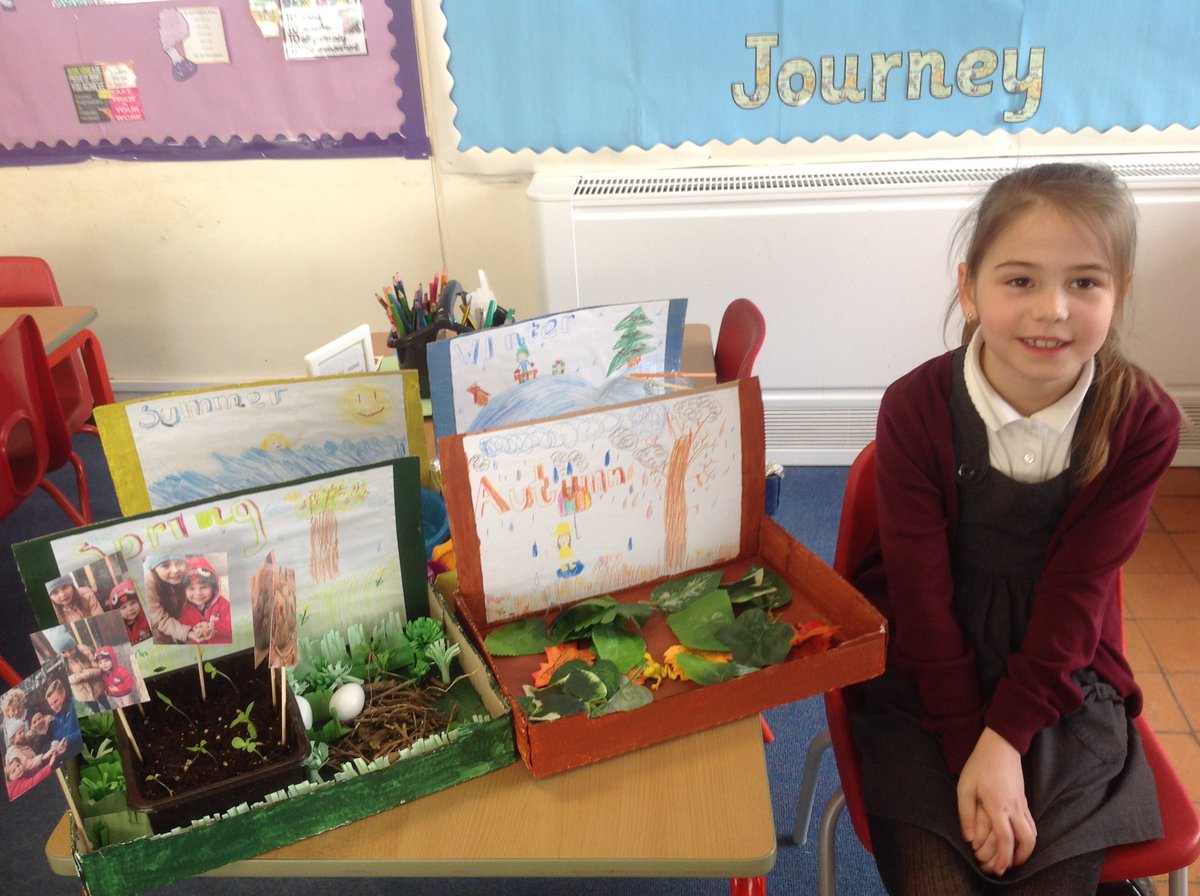 SouthgladePri's tweet image. A super science homework showing the changes in each season #believetoachieve #sciencehomework