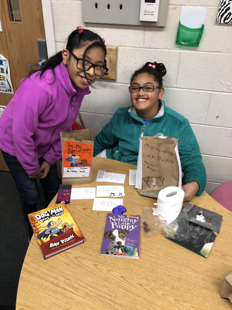 MrsWheat90's tweet image. Book in a bag project to share all about their favorite book they read independently this quarter! 📚 So fun to hear what items they chose to represent their books. We even had someone bring in toilet paper! #ParkwoodPride #WeAreGCCS