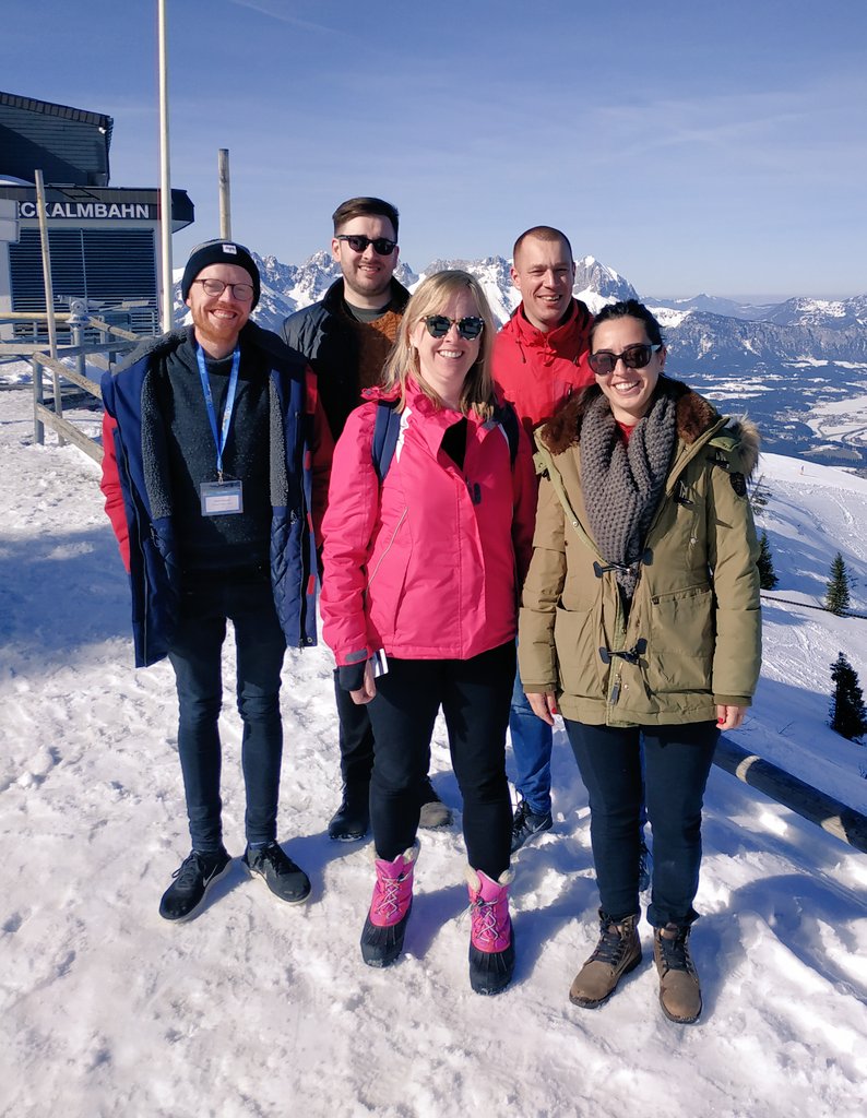 biochemist_hero's tweet photo. We didn't ski but we did pay homage to the mountain. We discussed #brexit and #pedot of equal importance in our worlds. @StuartGHiggins @adcreamy @InalSahika #bioel2019 https://t.co/L9eFtrpEhN