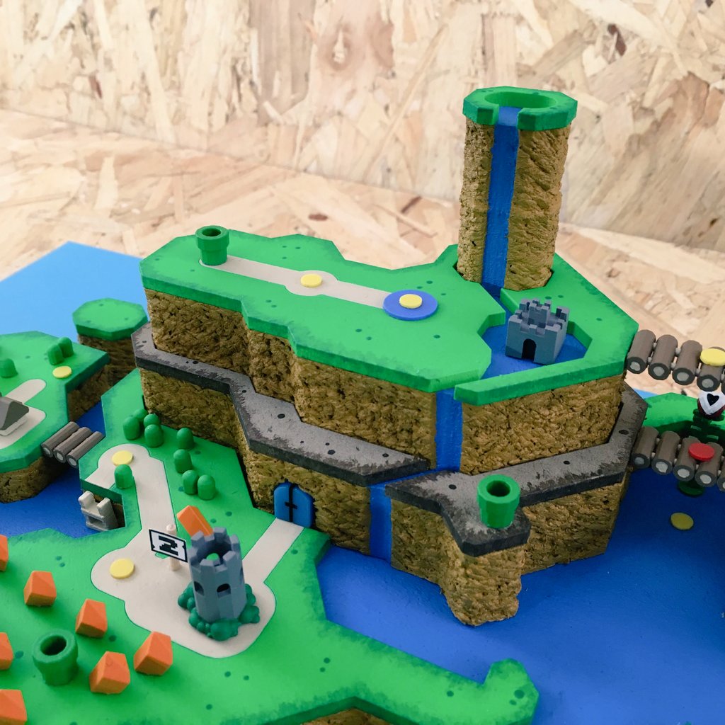 So here it is, my Super Mario World 3D model map. It's taken many an hour but I must admit, I'm pretty chuffed with it. Just need to build a case for it now. Wadda you think? 🎮🕹️ #lowpoly #nintendo #nes #snes #mario #retrogaming #3dprinting #foam #laserlife #lasercut #fanart