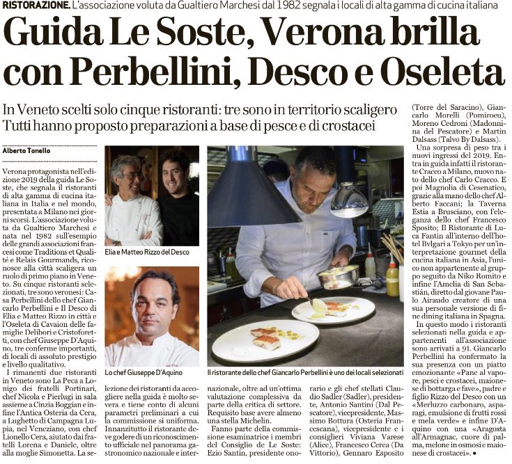 Guida 2019 Le Soste <a href="/larenait/">L'Arena</a> <a href="/LeSoste/">Associazione LeSoste</a> <a href="/Oseleta/">Oseleta Restaurant</a> <a href="/VillaCordevigo/">Villa Cordevigo Relais & Châteaux</a> #verona #lesoste