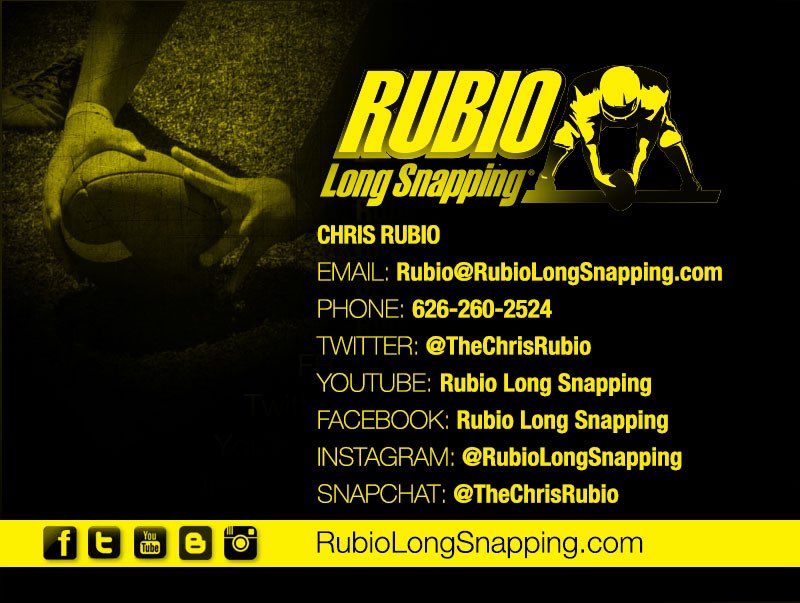 TheChrisRubio's tweet photo. College Coaches....Still looking for a 2019 Long Snapper? Here are many great ones —> https://t.co/WkmfpcqrZC

They are in order and you can click on any name for pic, evaluation, stats and videos. 

Contact me directly at Rubio@RubioLongSnapping.com for more info! https://t.co/5wWt5AP8nx