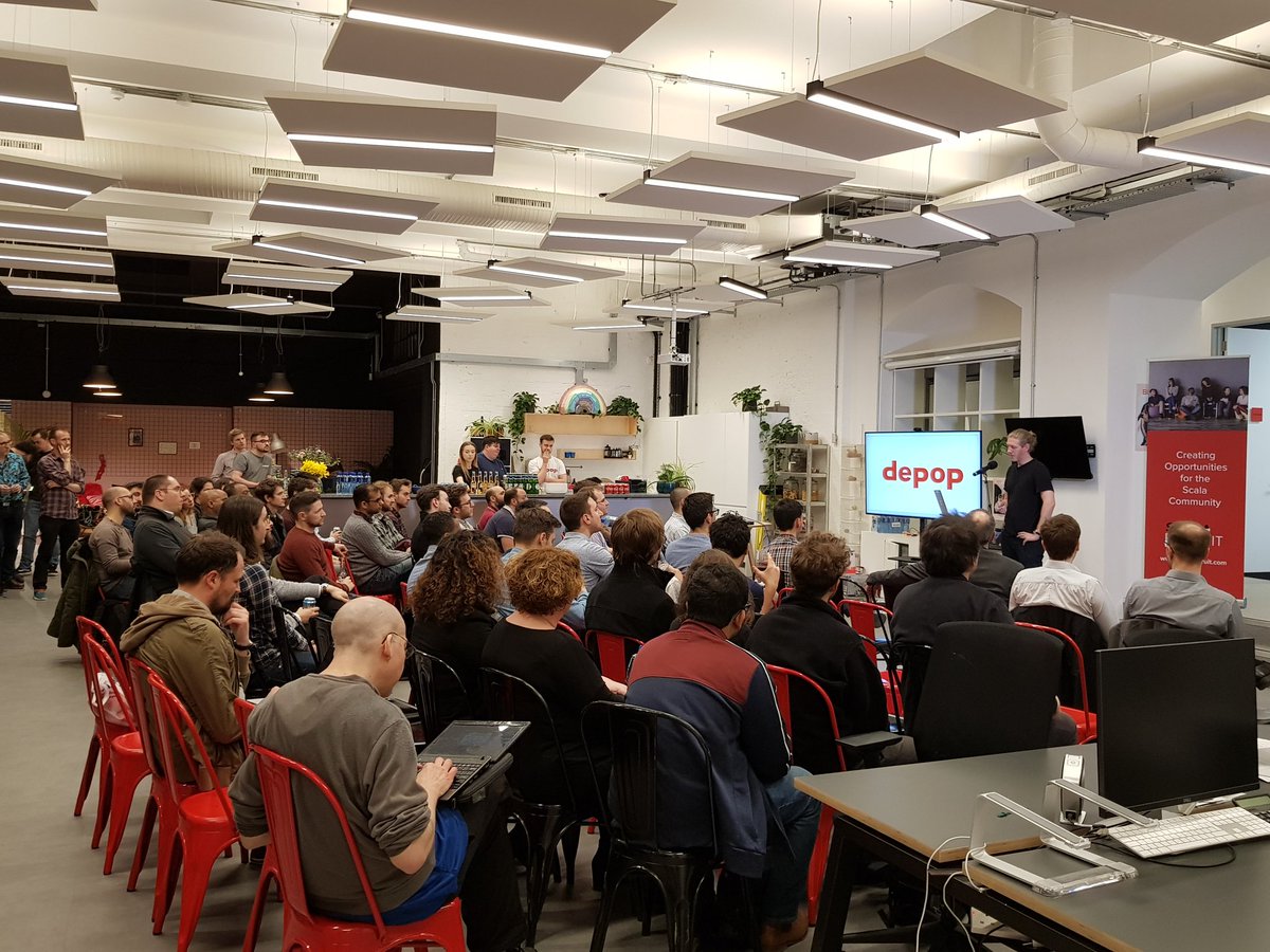 Scala_Central's tweet image. #SC22 at @depop office tonight! #scala #scalacentral
